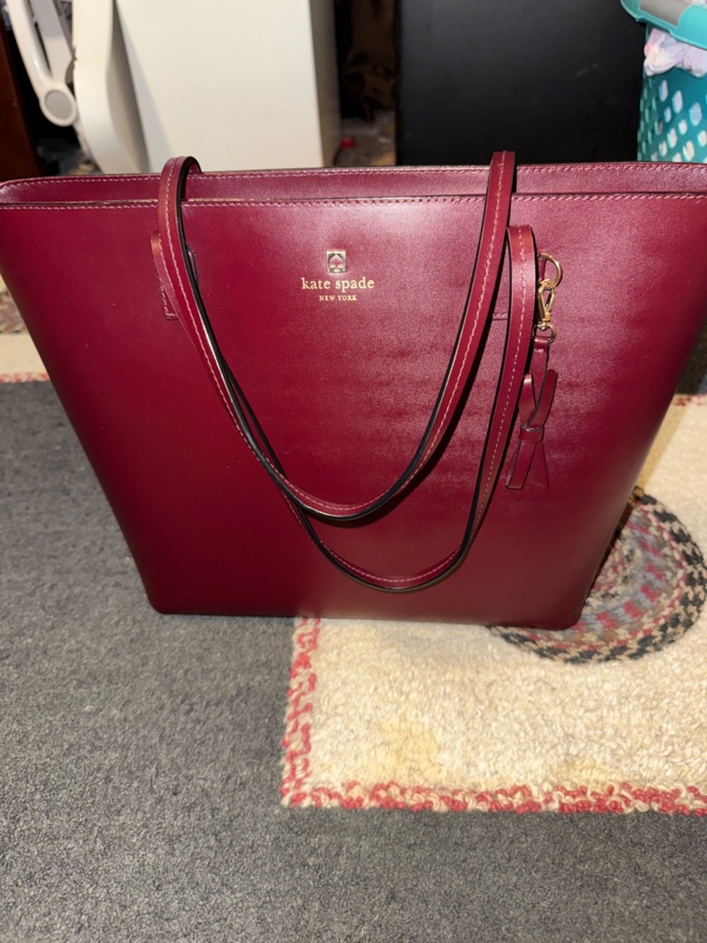 kate spade Burgundy Leather Structured Tote